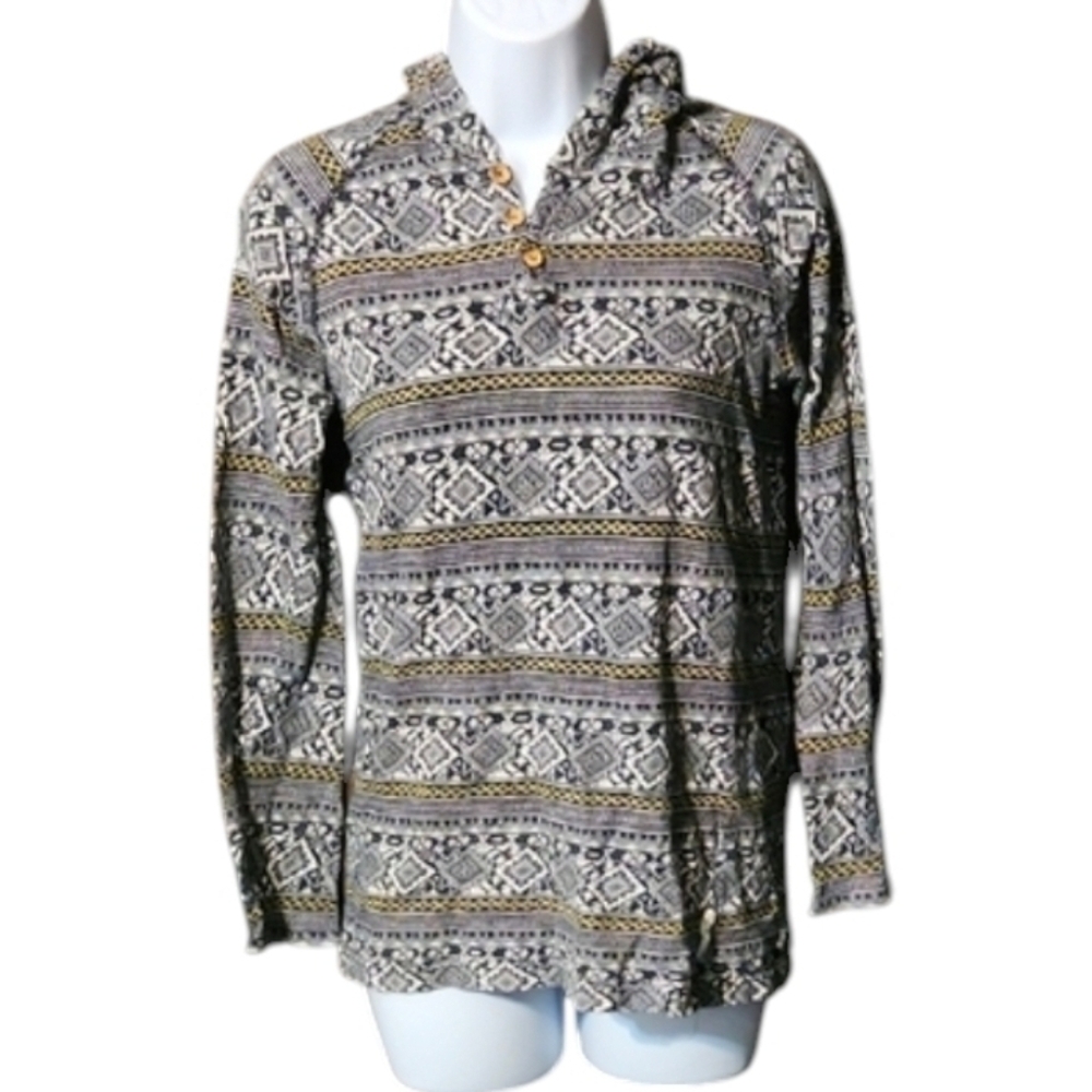 Koto Men's Patterned Hoodie Shirt